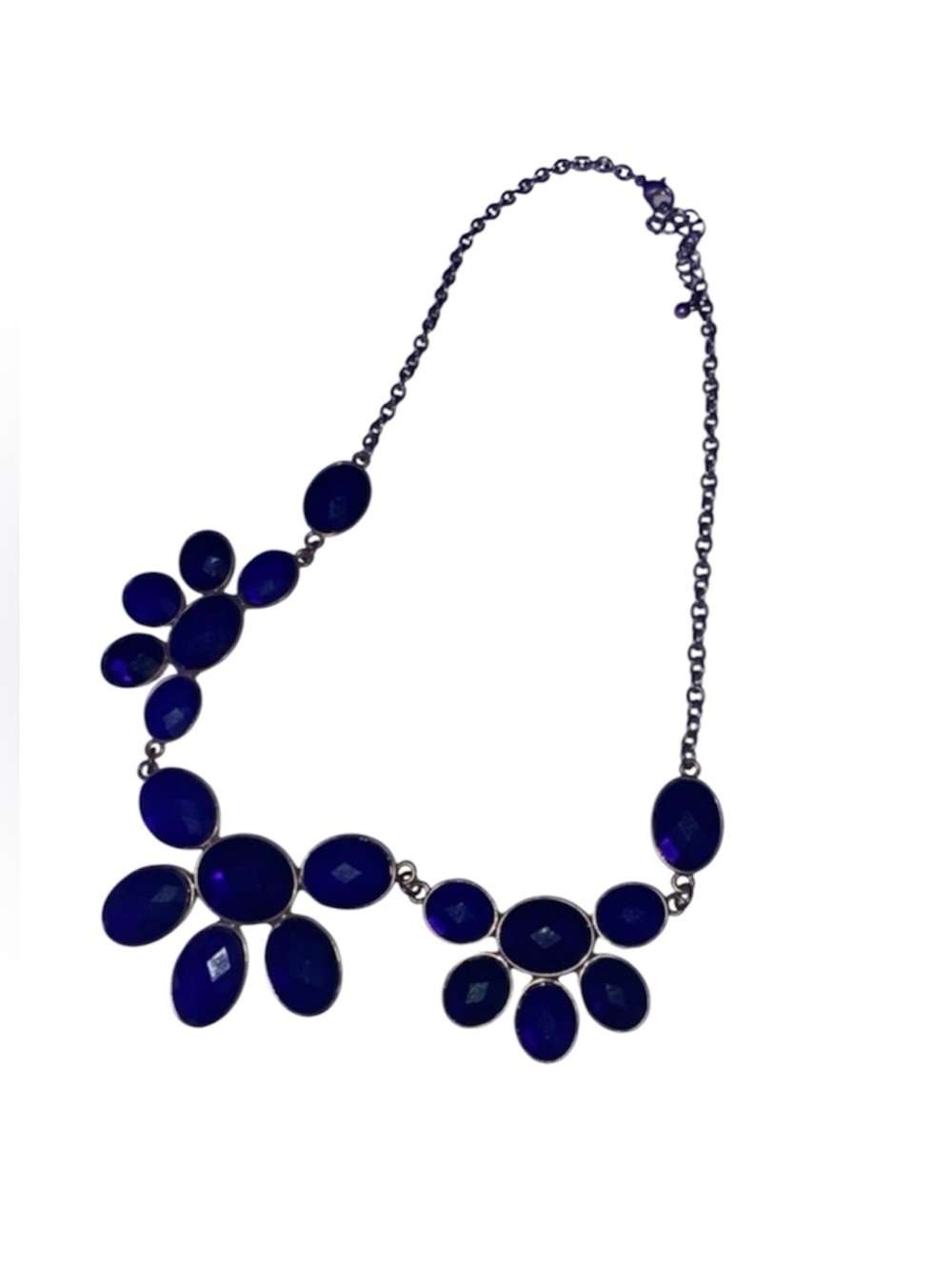 J Crew gold and blue statement necklace